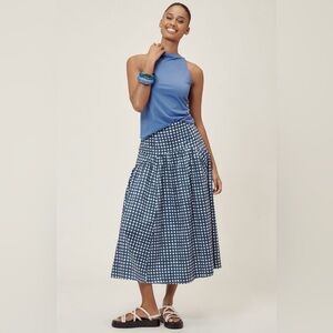 Anthropologie Maeve Square-Neck Tank Cobalt Blue High Neck Too Women’s NWT